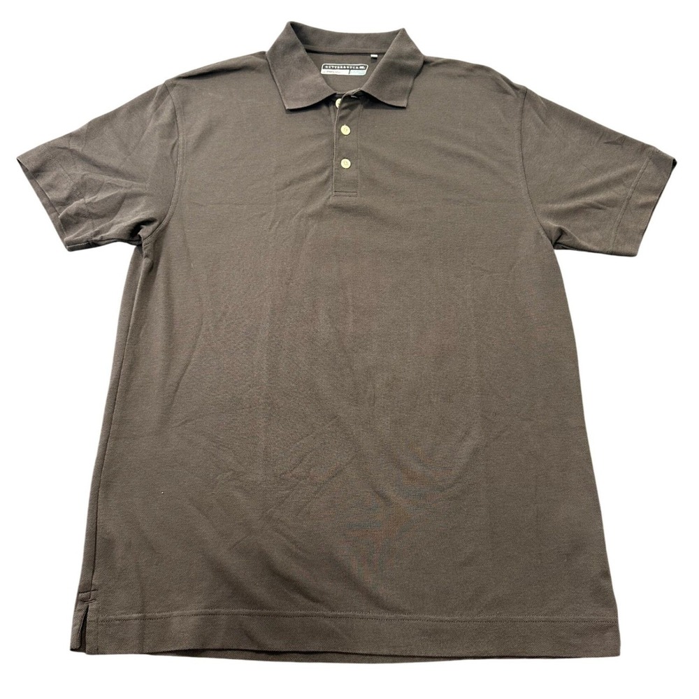 Cutter & Buck DryTec Mens Brown Short Sleeve Pique Polo Shirt Golf Casual Medium